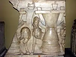 Caballos de molino en un sarcófago romano del siglo III.