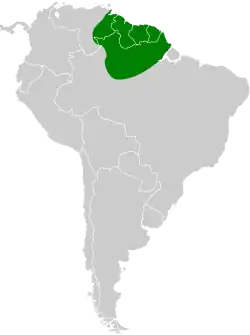Distribución geográfica del llorón oliváceo.