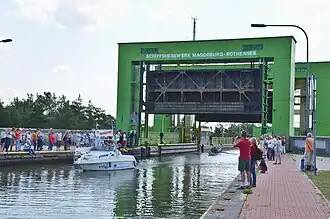 Vista del ascensor de barcazas de Rothensee