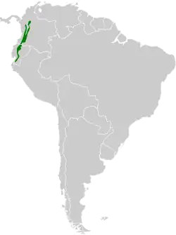 Distribución geográfica del colibrí picocuña occidental.