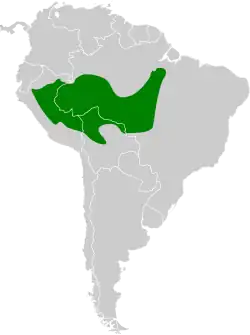 Distribución geográfica del hormiguero colicastaño sureño.