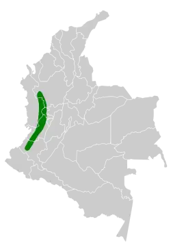 Distribución geográfica del churrín de Tatamá.
