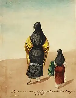 Señora con su criada saliendo del templo (1820)