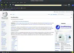 SeaMonkey en Arch Linux mostrando Wikipedia