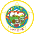 Antiguo sello estatal de Minnesota, usado desde 1858 hasta 1971.