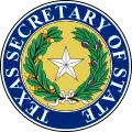 Sello de armas del Secretario de Estado de Texas