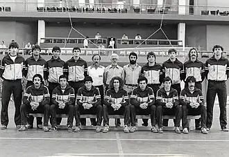 Selección Nacional Absoluta Masculina de Balonmano con Emilio Alonso Río de primer entrenador.