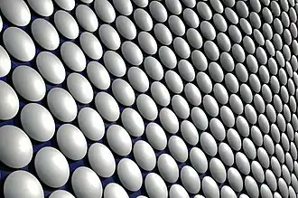 Detalle del revestimiento de discos de aluminio