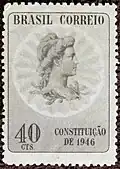 Homenaje filatélico al texto constitucional de 1946.