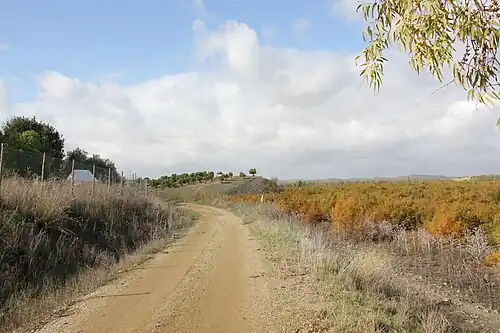 Sendero e isleta con el mirador.