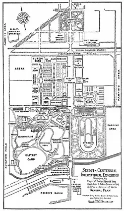 Diagrama de los terrenos de la Exposición