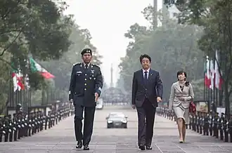 El primer ministro Shinzō Abe en la Ciudad de México, 2014.