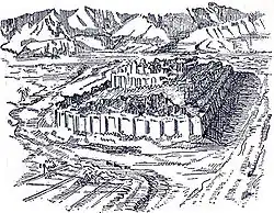 Representación artística de cómo podría ser el zigurat de Sialk hace 5000 años.