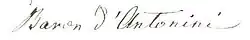 Firma de Emidio Giovanni Pietro Antonini