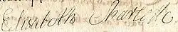 Firma de Isabel Carlota del Palatinado