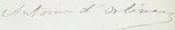 Firma de Antonio de Orleans