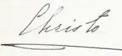 Firma de Cristóbal de Grecia