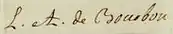 Firma de Luis Alejandro de Borbón