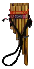 Una zampoña, un instrumento de viento tradicional andino.