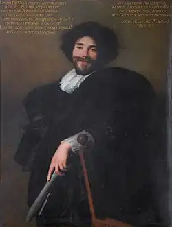 Retrato de Simón de Vos por Abraham de Vries . C. 1650