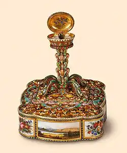 Joya en forma de pisapapeles de realizada por Louis Dufaux padre en los años 1840.