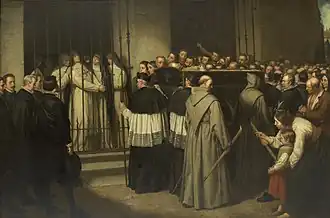 Sor Marcela de San Félix viendo el entierro de su padre, Lope de Vega.