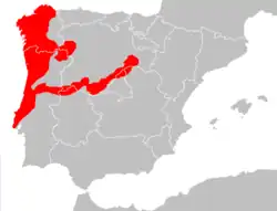 Mapa de distribución de S. granarius.