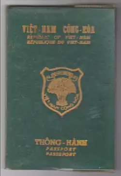 Diseño de pasaporte de la República de Vietnam.