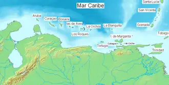 Mapa de las islas de Sotavento