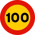 TR-301-100 Prohibición velocidad máxima a 100 km/h