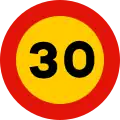 TR-301-30 Prohibición velocidad máxima a 30 km/h