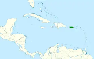 Distribución geográfica de la cigua puertorriqueña.