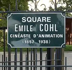 Placa del parque Émile Cohl