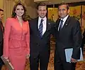 El presidente Enrique Peña Nieto junto con la Primera dama Angélica Rivera y el presidente Ollanta Humala en Tokio, Japón; 2013.
