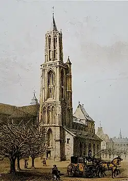 Torre de la iglesia de mediados del siglo XIX (Alexander Schaepkens)