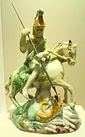 San Jorge en una porcelana inglesa del siglo XVIII.