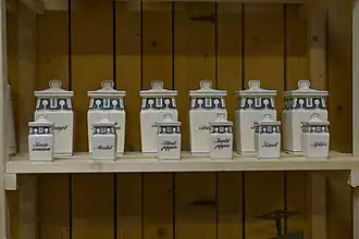 Botamen de un moderno especiero sueco de cerámica.