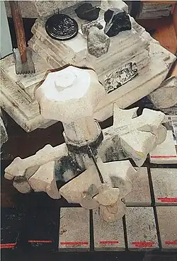 Patrón de piedra en el museo.