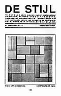 Número de septiembre de 1921 de la revista De Stijl, ilustrado con la Composición nº 17 (1919) de Theo van Doesburg.