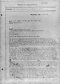 Página que describe las acciones militares el 27 de abril de 1943[10]​