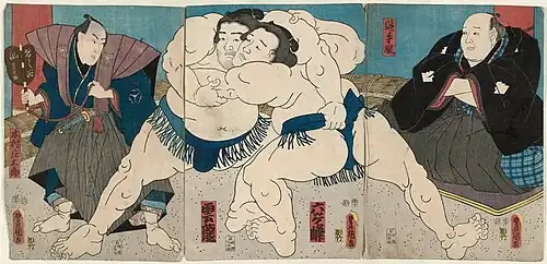 Escena de un combate de sumo c. 1851