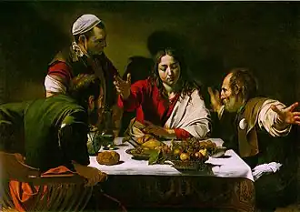Cena en Emaús, de Caravaggio, 1601.
