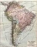 Mapa alemán de América del Sur del año 1904, mostrando el límite de la forma 4.