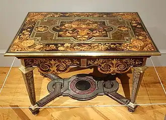 Mesa de Andre-Charles Boulle (1670–80) Palacio de la Legión de Honor de California.