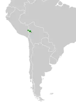 Distribución geográfica de la tangara coroniverde.