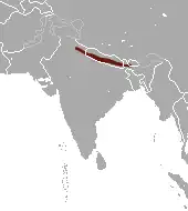 Distribución del langur gris de Tarai
