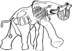 Elefante grabado en la roca