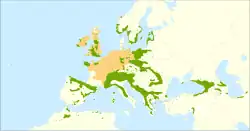 Distribución natural de Taxus baccata