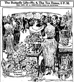 Servicio de coctelería en dibujo por Marguerite Martyn , 1920