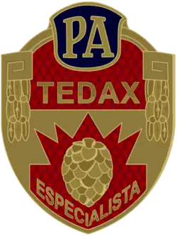 Primer emblema de los TEDAX del Cuerpo de Policía Armada.